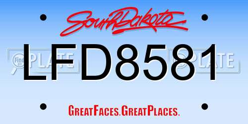 LFD8581 South Dakota License Plate