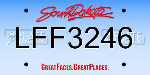 LFF3246 South Dakota License Plate