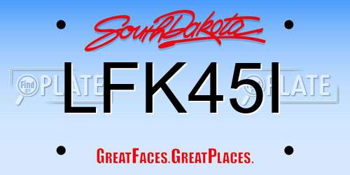 LFK45I South Dakota License Plate