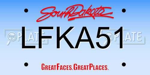 LFKA51 South Dakota License Plate