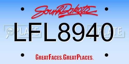 LFL8940 South Dakota License Plate