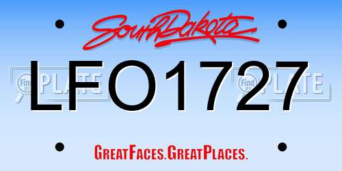 LFO1727 South Dakota License Plate