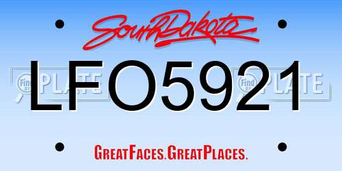 LFO5921 South Dakota License Plate