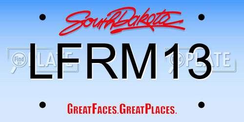 LFRM13 South Dakota License Plate