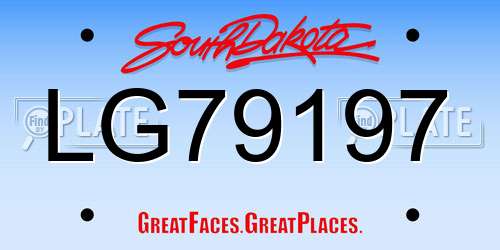 LG79197 South Dakota License Plate
