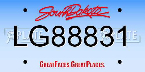 LG88831 South Dakota License Plate
