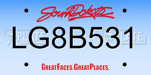 LG8B531 South Dakota License Plate