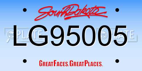 LG95005 South Dakota License Plate
