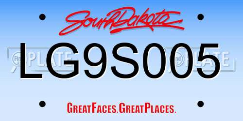 LG9S005 South Dakota License Plate