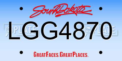 LGG4870 South Dakota License Plate