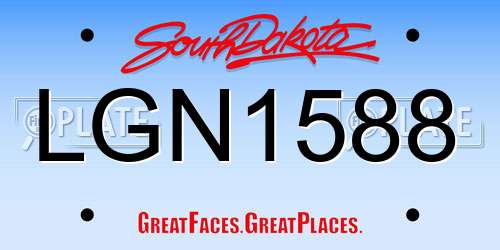 LGN1588 South Dakota License Plate