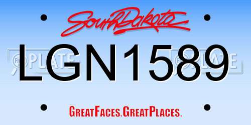 LGN1589 South Dakota License Plate