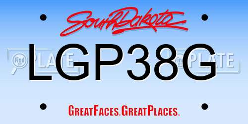 LGP38G South Dakota License Plate