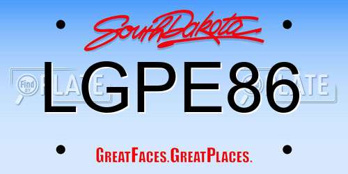 LGPE86 South Dakota License Plate
