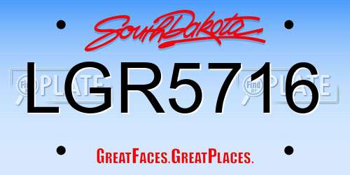LGR5716 South Dakota License Plate