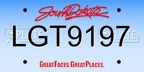 LGT9197 South Dakota License Plate