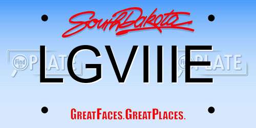 LGVIIIE South Dakota License Plate