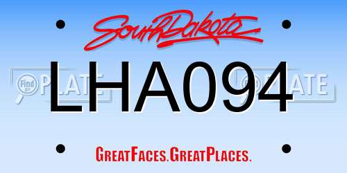 LHA094 South Dakota License Plate