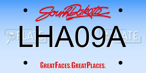 LHA09A South Dakota License Plate