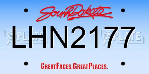 LHN2177 South Dakota License Plate