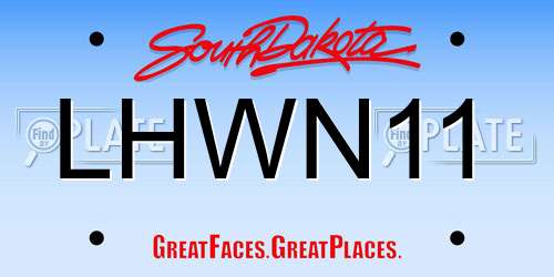 LHWN11 South Dakota License Plate