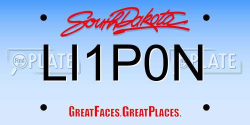 LI1P0N South Dakota License Plate