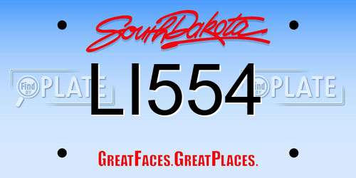 LI554 South Dakota License Plate