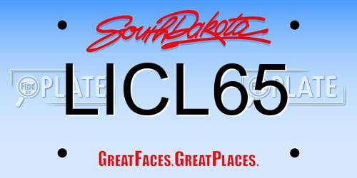 LICL65 South Dakota License Plate
