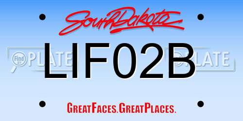 LIF02B South Dakota License Plate