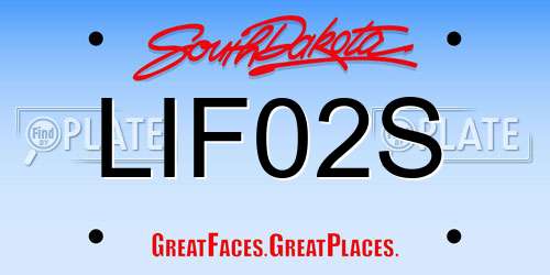 LIF02S South Dakota License Plate