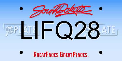 LIFQ28 South Dakota License Plate