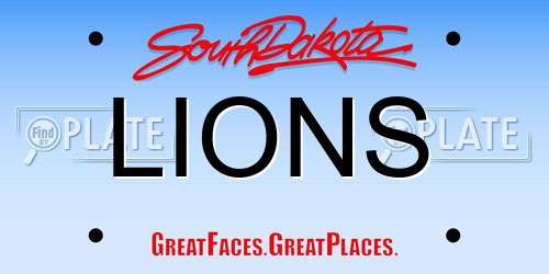 LIONS South Dakota License Plate