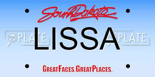LISSA South Dakota License Plate
