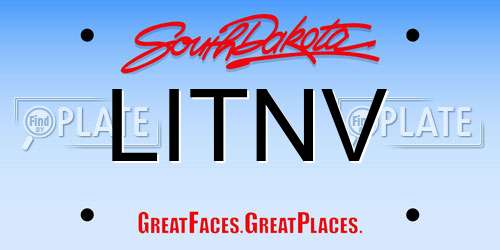 LITNV South Dakota License Plate