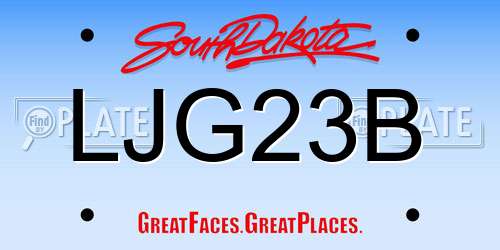 LJG23B South Dakota License Plate