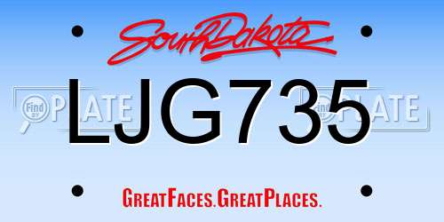 LJG735 South Dakota License Plate