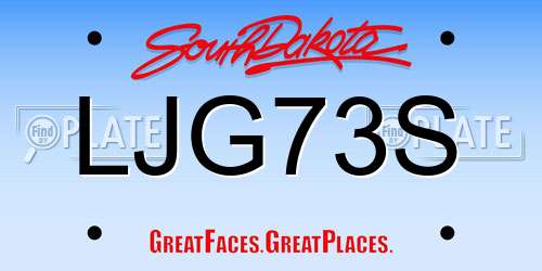 LJG73S South Dakota License Plate