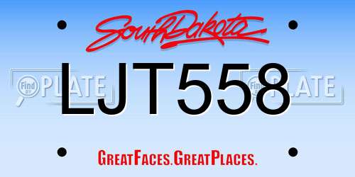 LJT558 South Dakota License Plate