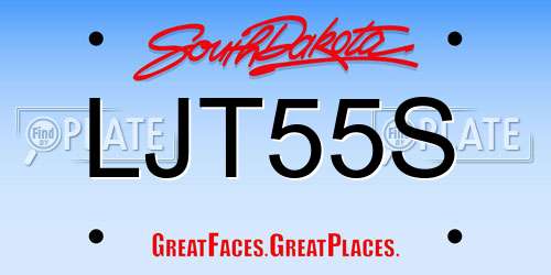 LJT55S South Dakota License Plate