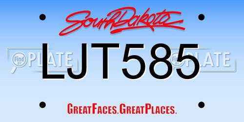 LJT585 South Dakota License Plate