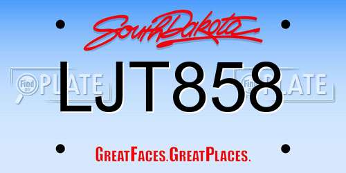 LJT858 South Dakota License Plate