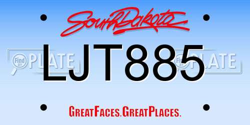 LJT885 South Dakota License Plate