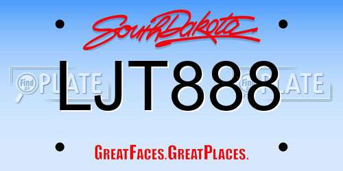 LJT888 South Dakota License Plate