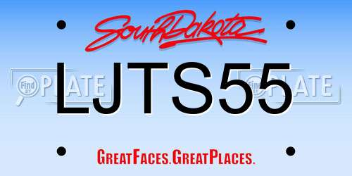 LJTS55 South Dakota License Plate