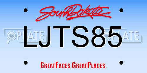 LJTS85 South Dakota License Plate