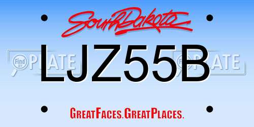 LJZ55B South Dakota License Plate