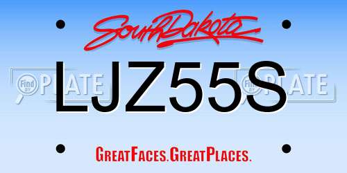 LJZ55S South Dakota License Plate