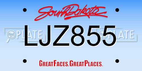 LJZ855 South Dakota License Plate