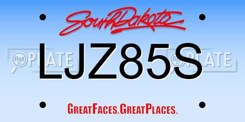 LJZ85S South Dakota License Plate