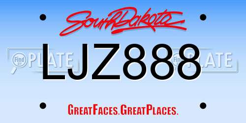 LJZ888 South Dakota License Plate